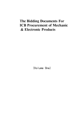 International Competitive Bidding Document for the Procurement of Electromechanical Products (English Version) - Bearings